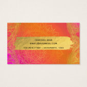 Fuchsia Pink Oranje & Gold Indian Gift Certificate Visitekaartjes (Achterkant)