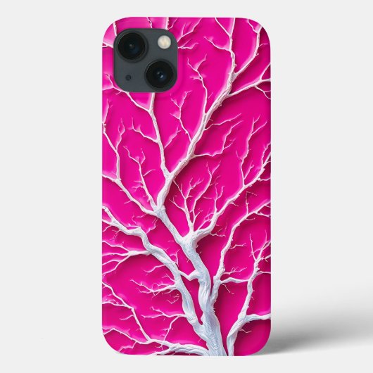 Fuchsia Pink Organic Branch iPhone Case Women (Achterkant)