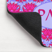 Fuchsia Pink Paars Art Nouveau Damask Monogram Muismat (Hoek)