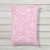 Fuchsia Pink Pineapple Victoriaans  Damask Buitenkussen (Achterkant (verticaal))