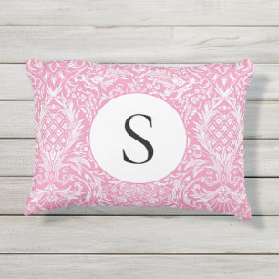 Fuchsia Pink Pineapple Victoriaans  Damask Buitenkussen