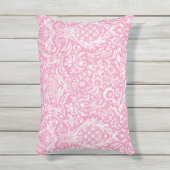 Fuchsia Pink Pineapple Victoriaans  Damask Buitenkussen (Voorkant (verticaal))
