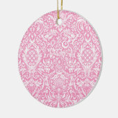 Fuchsia Pink Pineapple Victoriaans  Damask Keramisch Ornament (Links)