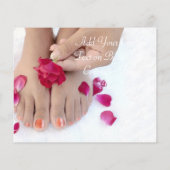  Fuchsia Pink Rose Pedicure Salon Flyer (Achterkant)