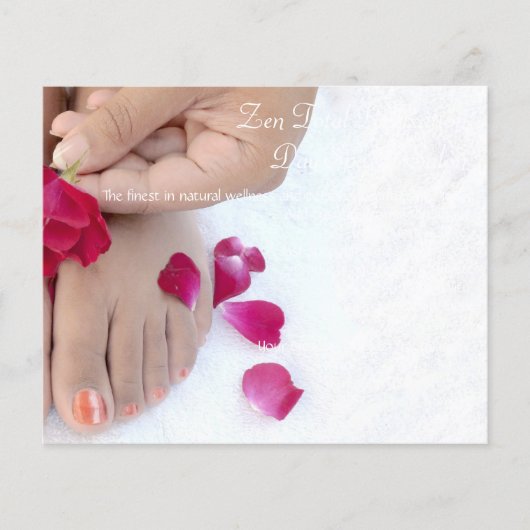  Fuchsia Pink Rose Pedicure Salon Flyer (Voorkant)