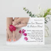  Fuchsia Pink Rose Pedicure Salon Kaart (Staand voorkant)