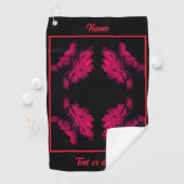 Fuchsia Pioen Abstract Bloemen gepersonaliseerd Golfhanddoek (Insitu)