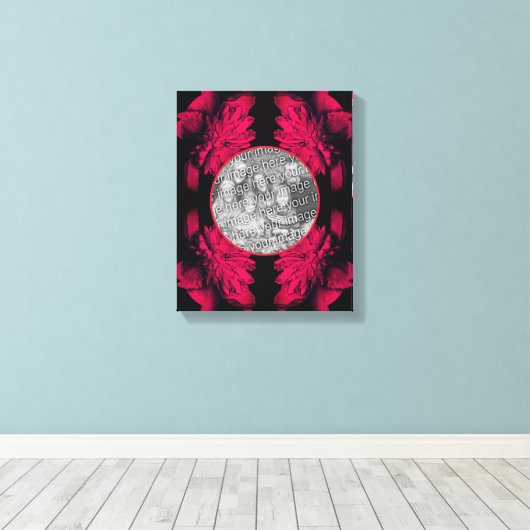 Fuchsia Pioen Abstract Lijst Creëer Uw Eigen Foto Canvas Afdruk (Insitu (Houten vloer))