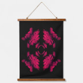 Fuchsia Pioen Abstracte Bloemenkunst Hangend Wandkleed (Voorkant)
