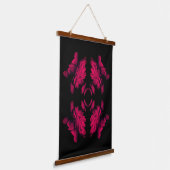 Fuchsia Pioen Abstracte Bloemenkunst Hangend Wandkleed (Gebogen)