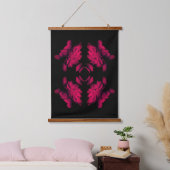 Fuchsia Pioen Abstracte Bloemenkunst Hangend Wandkleed (Slaapkamer)
