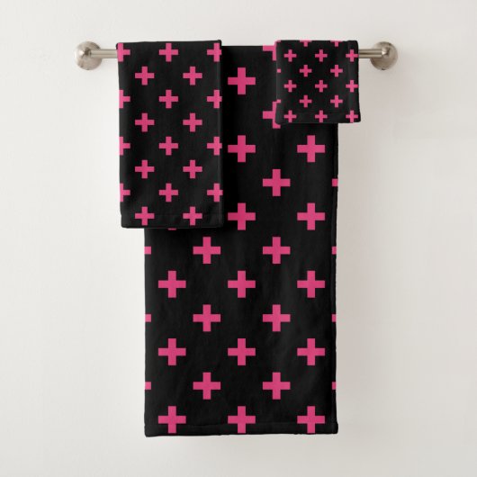 Fuchsia polka croise sur noir (En situation)