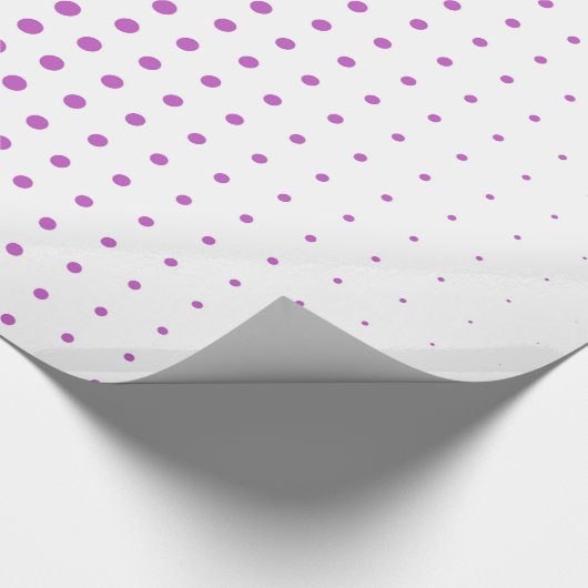 Fuchsia Polka Dot Modern White Cadeaupapier (Hoek)