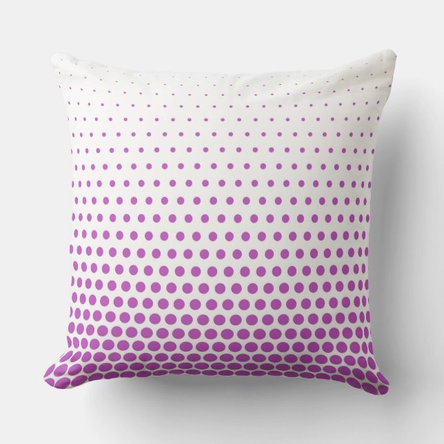 Fuchsia Polka Dot Modern White Kussen (Voorkant)