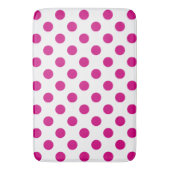 Fuchsia polka dots badmat (Voorkant Verticaal)