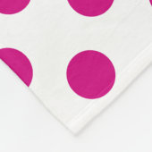 Fuchsia polka dots fleece deken (Hoek)