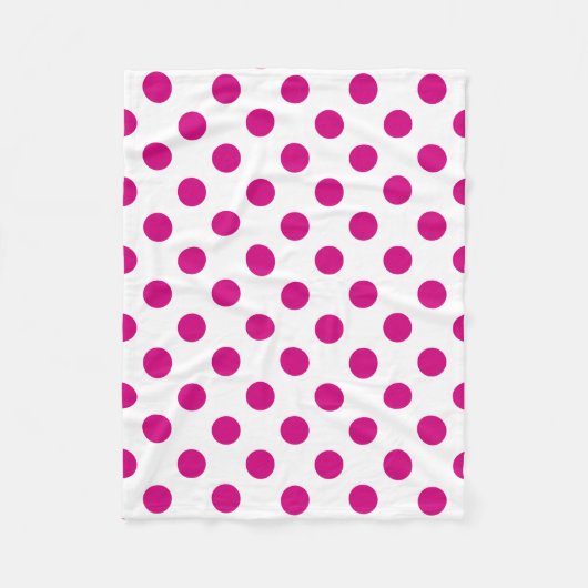 Fuchsia polka dots fleece deken (Voorkant)