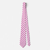 Fuchsia polka dots stropdas (Voorkant)