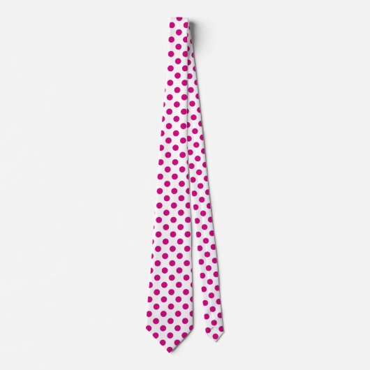 Fuchsia polka dots stropdas (Voorkant)