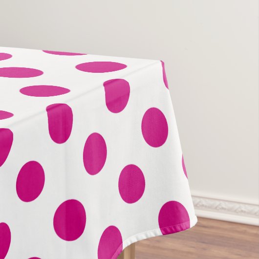 Fuchsia polka dots tafelkleed (Voorbeeld)