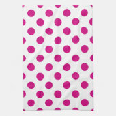 Fuchsia polka dots theedoek (Verticaal)