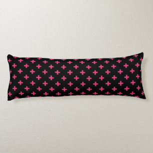 Fuchsia polka kruist zwart lichaamskussen
