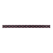 Fuchsia polka kruist zwart lint (Voorkant)