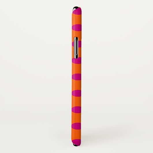 Fuchsia polka-punten op sinaasappel Case-Mate iPhone case (Achterkant / rechts)