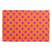 Fuchsia polka-punten op sinaasappel kussensloop (Achterkant)
