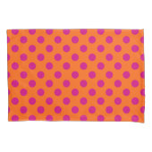 Fuchsia polka-punten op sinaasappel kussensloop (Voorkant)