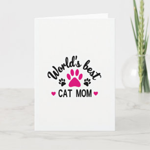 Fuchsia Poot Beste Kat Moeder Kaart
