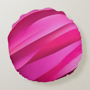 Fuchsia Pop AI-kunst Rond Kussen