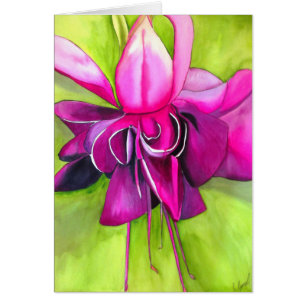Fuchsia pop art watercolour flower
