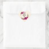 Fuchsia Poppies Floral WreatHappy Moederdag Hart Sticker (Tas)