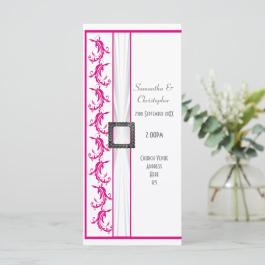 Fuchsia programme de mariage d'église rose et blan (Debout devant)