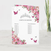 Fuchsia Quinceanera Padrinos Church Events Program Programma (Achterkant)