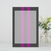 Fuchsia Racing Stripes in koolstofvezelstijl Briefpapier (Staand voorkant)