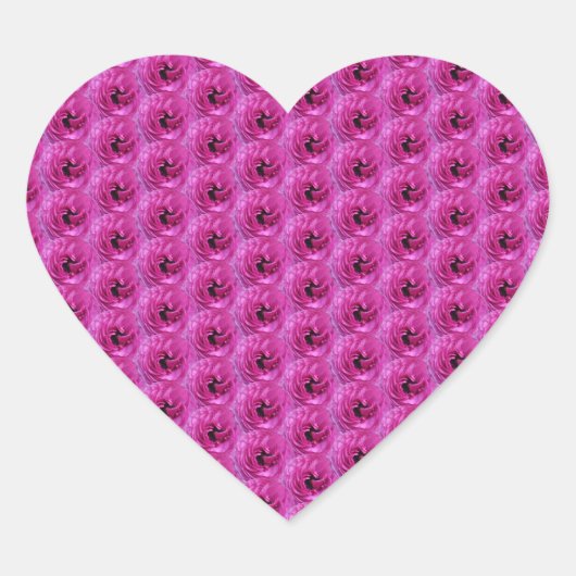Fuchsia Ranunculus - Modern bloemontwerp Hart Sticker (Voorkant)