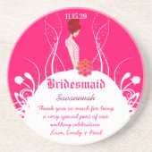 Fuchsia Red Head Bridesmaid Medieval Renaissance Zandsteen Onderzetter (Voorkant)