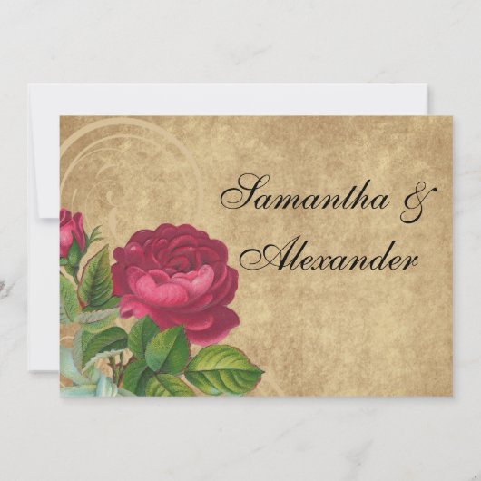 Fuchsia Roos bruiloft uitnodigingen (Achterkant)
