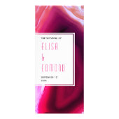 Fuchsia rose agate tranche programme de mariage mo (Devant)