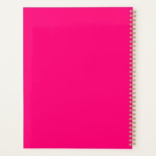 Fuchsia rose chaud moderne nom personnalisé monogr (Dos)