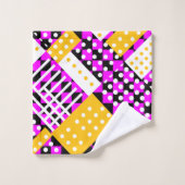 Fuchsia rose et jaune (Gant de toilette)