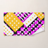 Fuchsia rose et jaune (Serviette à main)