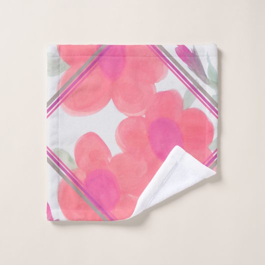 Fuchsia Rose Et Vert (Gant de toilette)