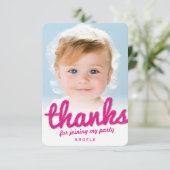 Fuchsia Rose Gros Merci Enfant Anniversaire Photo (Debout devant)