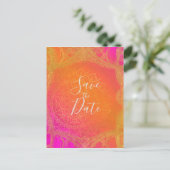 Fuchsia Rose Orange & Or Mandala Faire-Part de Con (Debout devant)