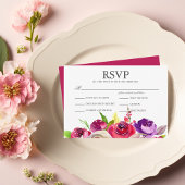 Fuchsia Roses Rose Jardin Repas de Mariage Carte R