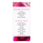 Fuchsia roze agaat slice modern huwelijksprogramma reclamekaart (Achterkant)