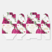 Fuchsia Roze Bloemen Verjaardag Quinceañera 16 15 Bedankdoosjes (Ongevouwen)